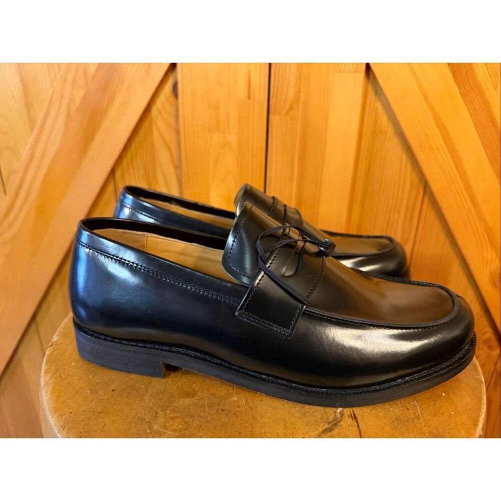 Express Mens Size 8 Leather Penny Loafers Black Dress Shoe Slip on nwt